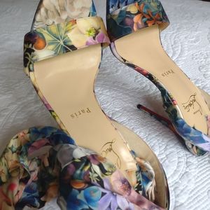 Blue Women's Sandale Du Desert 100 Floral Satin Bow Sandals